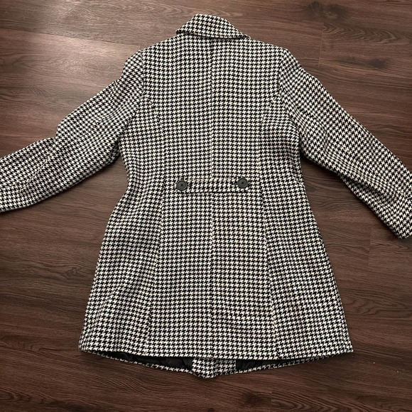 Charles Klein Houndstooth Wool Blend Long Coat Vintage - Picture 7 of 8